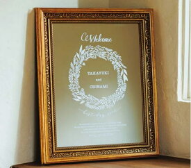 Grace Mirror Wreath (グレースミラーリース)★結婚式 ウェルカムボード 新郎新婦 披露宴 お洒落 アンティーク ウェディング 名入[leda]