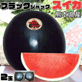 ブラックジャック スイカ 2玉　熊本県産 1箱 5kg × 2玉 TVで話題の希少 種なしスイカ　高級西瓜 　プレゼント　果物　母の日　希少すいか　フルーツ　ギフト　贈答用　ギフト 送料無料