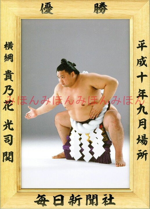 楽天市場】貴乃花光司関 優勝ミニ額 大相撲ミニ額 大相撲優勝額 平成