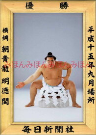 朝青龍明徳関　優勝ミニ額 大相撲ミニ額 大相撲優勝額　平成15年9月場所 優勝 横綱 朝青龍明徳関（4回目の優勝）優勝記念品 相撲グッズ 力士グッズ 相撲取りグッズ 国技館 限定品 記念品 コレクション 写真 H1509