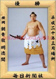 朝青龍明徳関　優勝ミニ額 大相撲ミニ額 大相撲優勝額　平成20年3月場所 優勝 横綱 朝青龍明徳関（22回目の優勝）優勝記念品 相撲グッズ 力士グッズ 相撲取りグッズ 国技館 限定品 記念品 コレクション 写真 H2003