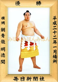 朝青龍明徳関　優勝ミニ額 大相撲ミニ額 大相撲優勝額　平成22年1月場所 優勝 横綱 朝青龍明徳関（25回目最後の優勝）優勝記念品 相撲グッズ 力士グッズ 相撲取りグッズ 国技館 限定品 記念品 コレクション 写真 H2201