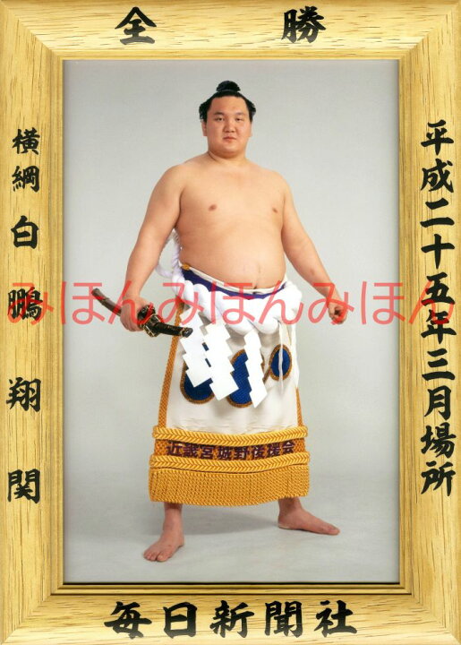 楽天市場】白鵬翔関 優勝ミニ額 大相撲ミニ額 大相撲優勝額 平成25年 