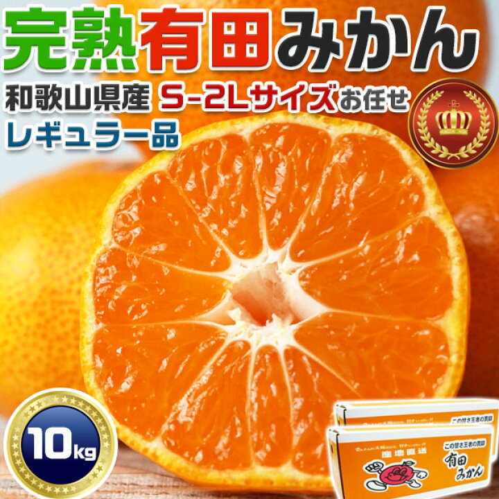 楽天市場】完熟 有田みかん 箱買い 1箱 約10kg(5kg×2箱) レギュラー品 