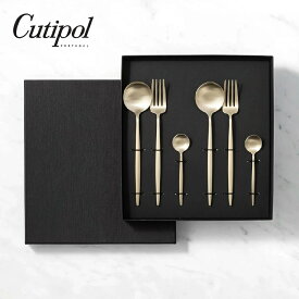 【最大1000円OFFクーポン】正規品 MOON/シャンパンゴールド 6本セット［クチポール］ 6点 ギフト ギフトセット 結婚祝い プレゼント 食器セット ペア カトラリー ステンレス ブラックシルバー モダン 上品 おしゃれ クチポール 内祝い 新築祝い のし掛け