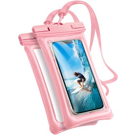 【本日24時まで、5%OFF条件なし】防水ケース スマホ用 2枚セット 完全保護 防水携帯ケース 完全防水 タッチ可 気密性抜群 送料無料 ストラップ付き クールタオル 携帯 IPX8 ホームボタン操作 Android 大きめ 防水 旅行 多機種対応 防水ポーチ 水中撮影 プール 海