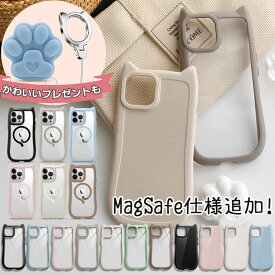 【8月7日限定5%OFF+P2倍】【ショルダーストラップ付】iPhone16e ケース iPhone16 ケース MagSafe対応 iPhone15 iPhone16pro ケース iPhoneケース iphone14 plus iphone13 mini iphone16 pro max 猫耳 ストラップ付き グリップ付き リング付き 韓国 クリア かわいい