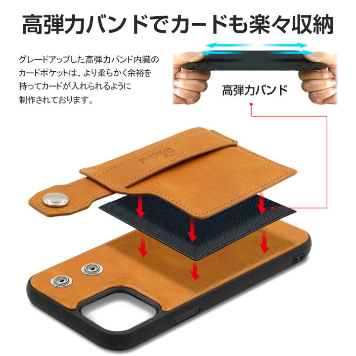 楽天市場 Iphone13 ケース 背面 リング付き Iphone12 ケース ベルト付き カード収納 おしゃれ Iphone13 Pro Iphone12 Pro Max Mini バンパー型 スライドベルト スマホグリップ バンド ベルト スマホリング 落下防止 カード ポケット カード 収納 スタンド Puレザー 韓国