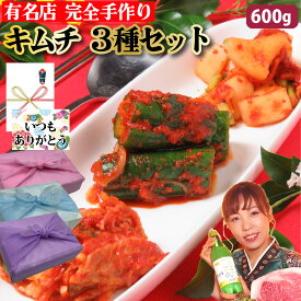 【キムチセット】600g 各200g×3個 6~9人前 手作り3種の キムチ盛り合わせ 白菜キムチ オイキムチ カクテキ きむち 国産野菜 本格韓国料理 自家製 韓国料理 韓国 韓国グルメ ギフト 父の日 お中元 お取り寄せ グルメ 父の日 お中元 お歳暮 誕生日 内祝い【ハンサラン】