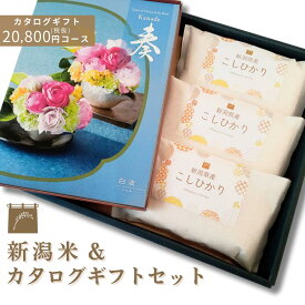 新潟 米 ＆ カタログギフト (清泉) セット 新潟県産 こしひかり 2合 （300g） × 3袋 カタログギフト 奏 20800円コース コシヒカリ 御祝 お祝い お返し 内祝い 出産内祝い 新築内祝い 結婚内祝い 快気祝い 快気内祝い 母の日 父の日 贈り物 プレゼント 【消費税10％】