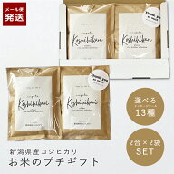 【メール便】お礼 ギフト お米 プチギフト 新潟県産コシヒカリ（2合×2袋） セット 選べる メッセージシ…