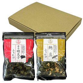 【選べる箱数(1～20箱)】風雅　のりたっぷり　ふりかけ2袋（クラフトBOX入）お好みのふりかけを（種類：辛子明太子、えび、かつお、うめ、納豆、ごま）から2種類お選び下さい【送料込み価格】