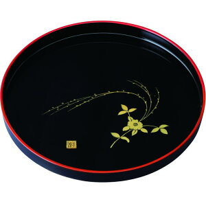 【選べる枚数(1〜10枚)】8.0丸盆(径24cm)黒 京小花スチロール樹脂(27-13-6B)【送料込み価格】