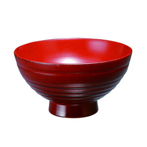 うるし飯椀朱根来(約280ml)箱入輸入加工品木製(27-38-1A)【送料込み価格】