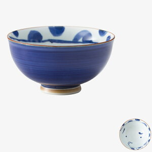 【選べる個数(1〜10個)】和山ひょっとこ 飯碗(青・大) (325ml)(73033)【送料込み価格】