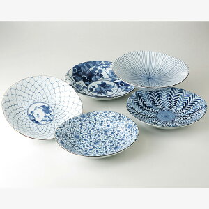 【選べる箱数(1〜10箱)】藍絵変り 楕円反鉢揃(PRICE GIFT-31302)【送料無料】