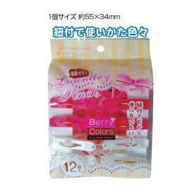 Berry Colors 紐付ランドリーピンチ 12個入り 洗濯バサミ seiwa38-804AK【t5】
