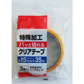 【セット売り】12個セット パッと切れるクリアテープ（15mm×35m・2巻入）セロハンテープセロテープ seiwa32-166AK【t5】