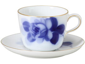 大倉陶園【ブルーローズ】モーニング碗皿 モーニングカップ＆ソーサーコーヒーカップ Blue Rose8211【pointn】