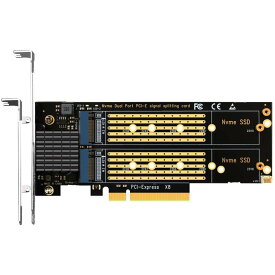 GLOTRENDS PA21 2ポート M.2 NVMe - PCIe 4.0 X8変換アダプターカード、最大16GB/秒の帯域幅、PCIe分岐機能なし、22110/2280/2260/2242/2230サイズ対応