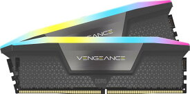 CORSAIR DDR5-6000MHz デスクトップPC用メモリ VENGEANCE RGB DDR5シリーズ (PC5-48000) AMD EXPOメモリキット 64GB ブラック/グレー [32GB×2枚] CMH64GX5M2B6000Z30