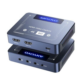 ANYOYO 4K@60Hz HDMI キャプチャーボード USB3.0 ゲームキャプチャー ビデオ 4K@60FPS HD 録画配信 高速データ転送 ゲームキャプチャー ビデオキャプチャー ゲーム実況生配信、画面共有、録画、ライ
