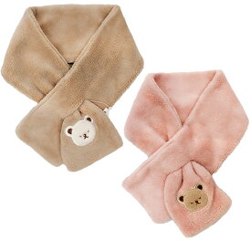 子供用 マフラー 可愛い クマボアマフラー 暖かいギフト クリスマスギフト肌触り良好 マイクロボア あったか 温い くま ボア もこもこ クマ 防寒 暖か 保温 送料無料