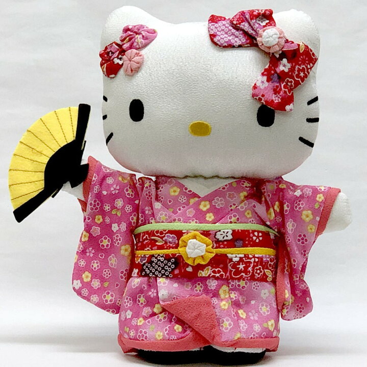 楽天市場】キティ ぬいぐるみ 人形 キティちゃん ピンクの着物 Lサイズ 