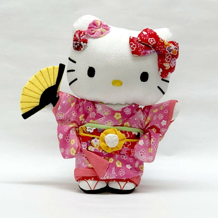 楽天市場】キティ ぬいぐるみ 人形 キティちゃん ピンクの着物 Mサイズ  