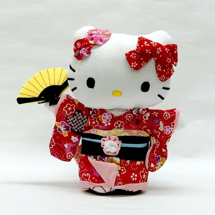 楽天市場】キティ ぬいぐるみ 人形 キティちゃん 赤い着物 Mサイズ 