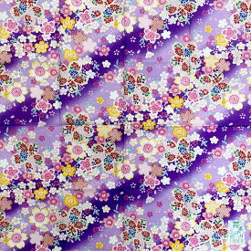 大判 ハンカチ 花あかり 夢色百景 紫 綿 100％ 53cm x 53cm 日本製日本の花 桜 梅 菊 和風 和柄 日本 吉祥模様 縁起物 厚手 コットンハンカチ お洒落 着物 浴衣 和装 バンダナ ミニ風呂敷 スカーフ お弁当包み ランチョンマット 手芸用布 母の日 プレゼント 送料無料