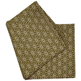 大判 ハンカチ 麻の葉模様 カーキブラウン 綿 100％ 53cm x 53cm 日本製風呂敷 和風 和柄 日本 吉祥模様 縁起物 メンズ 厚手 コットンハンカチ レトロ お洒落 大正ロマン 男女兼用 着物 和装 バンダナ ミニ風呂敷 スカーフ お弁当包み ランチョンマット 麻の葉 送料無料