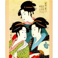 日本の風景入り マウスパッド 喜多川歌麿 寛政の三美人版画 歌麿 浮世絵 日本製 マウスパッド 日本 イン…