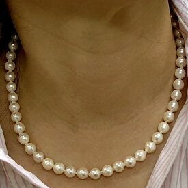 アコヤ 本真珠 パール ネックレス P3075n　7.5〜8.0mmパールネックレス 真珠 冠婚葬祭 成人の日 お祝い 送料無料