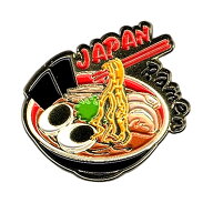 ピンバッジ ラーメン 和柄 ピンバッチ ピンズ 3.5cm x 3.3cm安全留め具付き 和食 おもしろ 日本のおみや…