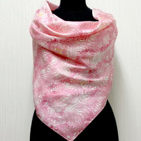 シルク大判スカーフ マドレー染め ピンクマーブル柄 墨流し柄 マドレー柄日本のおみやげ ホームステイのお土産 日本土産 絹100％スカーフ