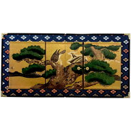 ミニ屏風「老松と鷹の図」京都二条城　大広間鎗の間狩野探幽筆　名画屏風小 二曲一双屏風日本のおみやげ …