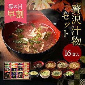 母の日 早割 内祝い 贅沢 味噌汁 ギフト フリーズドライ 16食 香典返し お返し 食べ物 グルメ プレゼント 入学祝い 退職 卒業 出産内祝い 3000円 高級 お吸い物 スープ お味噌汁 送料無料 法事 お供え物 年配 高齢者 70代 花以外 常温 低カロリー