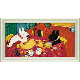 絵画額 リサとガスパール ミュージアムフレーム 「おかしづくり（Lワイド）」 GL-10057周年記念品 プレゼント 退職記念 卒業記念 名入れ相談