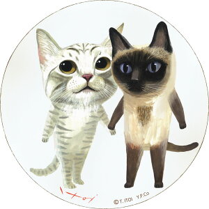 壁掛けインテリア 糸井忠晴 木製ラウンドアート 「同級生(Mサイズ)」 壁掛用 IT-01017周年記念品 プレゼント 退職記念 卒業記念 名入れ相談