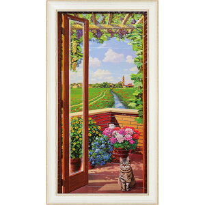 絵画 アンドレア デル ミッシャー 「フィネストラ スッラ カンパーニャ」 AD-10002周年記念品 プレゼント 退職記念 卒業記念 名入れ相談