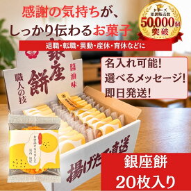 [ 7/15出荷 ]退職 転職 異動 お世話になりました お菓子 のし巻き済 ありがし せんべい・米菓 揚げせんべい 銀座餅 20個入り| プチギフト 個包装 ありがとう ほんの気持ち お礼 お菓子 異動 挨拶 産休 育休 ばらまき お配り用 プチギフト