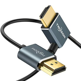 [マラソン期間中ポイント5倍]Twozoh HDMI ケーブル L字型 向右 角度 90° 0.3M、超薄型 HDMI スリム オス-オス コード 3D/4K@60Hz対応