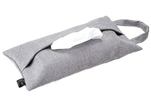 Kuai 車用 ティッシュケース ティッシュホルダー ティッシュカバー 撥水 布製 吊り下げ 北欧 キッチン 壁掛け カラバリ おしゃれ 便利 収納 2way 横置き 箱ごと入る シンプル (ライトグレー)