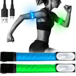 LEDアームバンド USB C 充電式 夜間スポーツ用 ランニング ジョギング ウォーキング ライト 安全確保 高輝度 ライトベルト 夜間の事故防止 回避 反射材 グマジックテープ 伸縮性あり 着用心地
