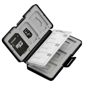 エレコム メモリカードケース SD ケース プラスチック SD6枚 + microSD6枚収納 ブラック CMC-SDCPP12BK
