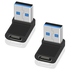 [マラソン期間中ポイント5倍]Poyiccot USB Type-C to USB 3.0 変換アダプタ、USB Type C (メス) to USB 3.1 (オス) 変換アダプタ 10Gbps 高速データ転 、L字型 USB-C to USB Aアダプタ MacBook Pr， MacBook Air 対応 2個セッ