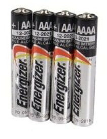 [マラソン期間中ポイント5倍]Energizer アルカリ 乾電池 AAAA 4個 単6電池 でんち デンチ バッテリー アルカリ電池 スタイラスペン タッチペン ペンライト エナジャイザー 互換品番LR61 LR8D425 25A MN2500 MX2500 EN96 GP25A 4061 K4A Quadruple A Quad A 4AAAA E96 4本