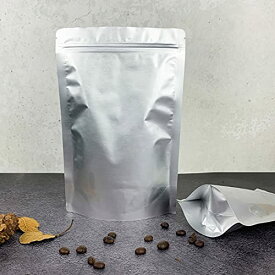 [マラソン期間中ポイント5倍]30枚入 自立 アルミ箔 ジップ付き アルミ袋 コーヒー豆 保存 小分け袋 真空パック 食品 遮光 防臭 ジッパーバッグ (13x18cm)