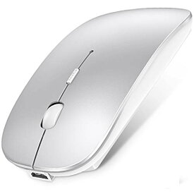 [マラソン期間中ポイント5倍]ワイヤレスマウス Bluetooth 5.0 マウス 超薄型 静音 充電式 省エネルギー 2.4GHz 3DPIモード 高精度 iPhone/iPad/Mac/Windows/Surface/Microsoft Proに対応 (シルバー)